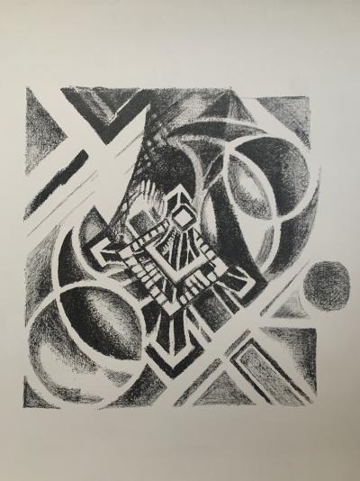 Robert DELAUNAY - Paris, vue aérienne de la tour, 1926 - Lithographie 2