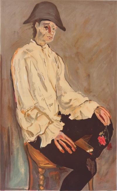 Gabriel DAUCHOT - L’arlequin à la rose - Lithographie originale signée 2