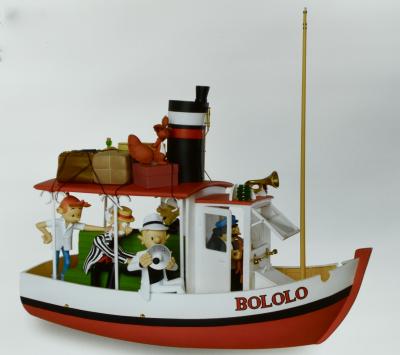 Jean-Claude Fournier/ André Franquin - Bateau Bobolo  - Sculpture en résine et deux Ex-libris signés 2