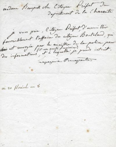 Joséphine de BEAUHARNAIS - Lettre signée -Consulat 2