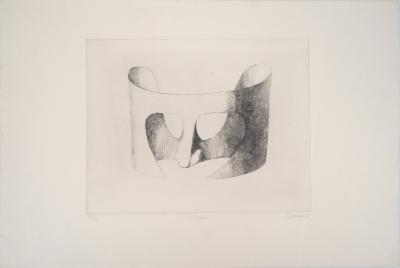 Jean GOURMELIN - Le masque - Gravure originale signée 2