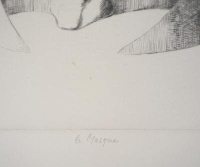 Jean GOURMELIN - Le masque - Gravure originale signée 2