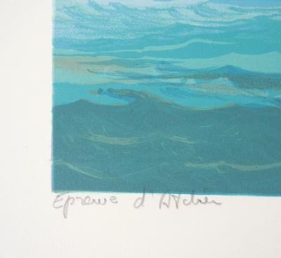 Pierre-Marie RUDELLE : Voilier - Lithographie originale signée 2