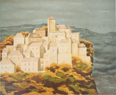 Jean-Pierre CAPRON : Village de montagne - Lithographie originale signée 2