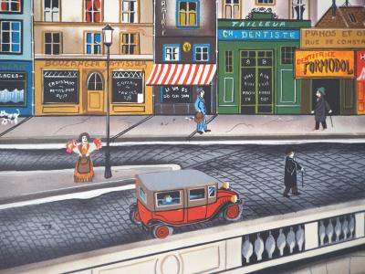 Eugène Valentin LATOUR : Le quai St. Michel - Lithographie originale signée 2