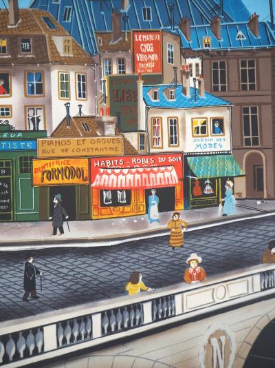 Eugène Valentin LATOUR : Le quai St. Michel - Lithographie originale signée 2