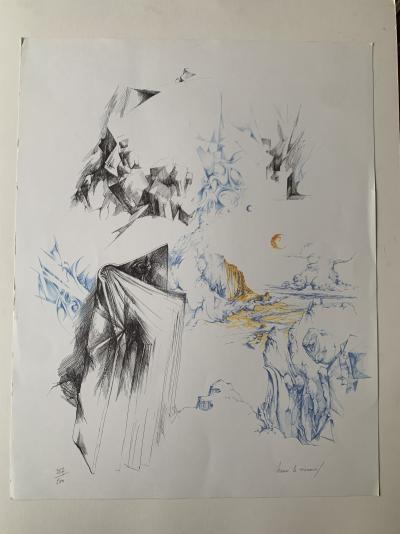 Henri LE VIENNOIS  - Voyage extraordinaire entre les pages d’un livre, c.1969 - Lithographie signée au crayon 2