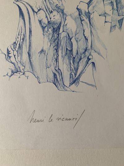 Henri LE VIENNOIS  - Voyage extraordinaire entre les pages d’un livre, c.1969 - Lithographie signée au crayon 2