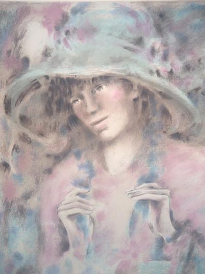 Colette DEYME : Femme au chapeau - Lithographie originale signée 2