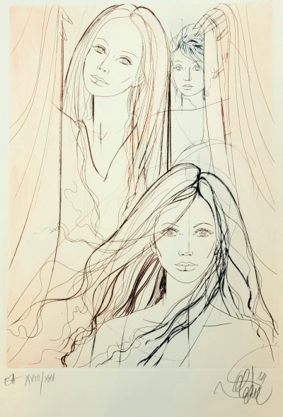 Jean Baptiste VALADIE - Visages I - Gravure originale signée 2