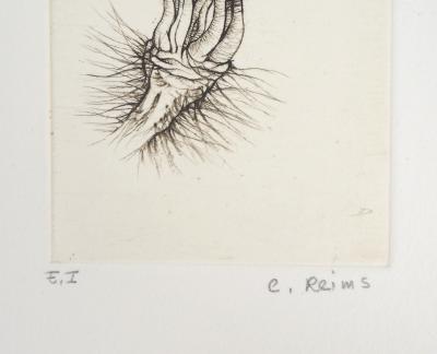 Cecile REIMS : Fleur surréaliste - Gravure originale signée 2
