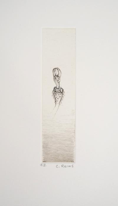 Cecile REIMS : Fleur curieuse - Gravure originale signée 2