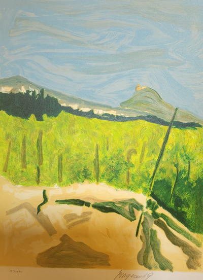 Georges BORGEAUD - Le vignoble - Lithographie originale signée 2