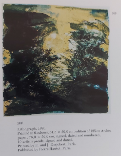 ZAO Wou-Ki - Green composition, 1970 - Original lithograph signed in pencil and numbered 2