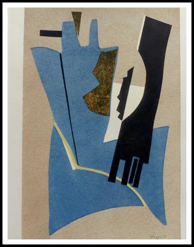 Alberto MAGNELLI - Papier Collé, 1956 - Pochoir 2