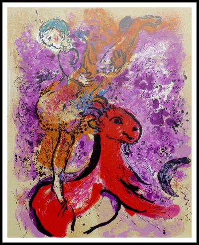 Marc CHAGALL - The Rider on the Red Horse, 1957 - Original lithograph 2