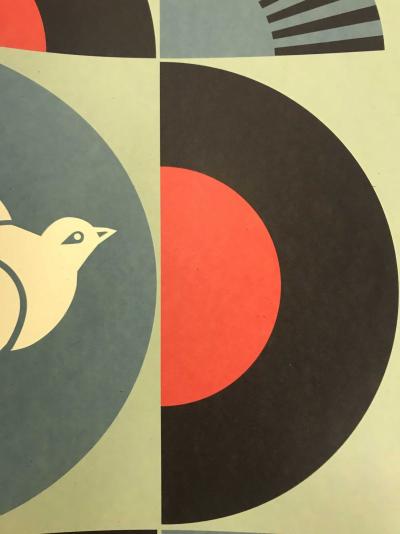 Shepard FAIREY (Obey) - Geometric Dove (Black), 2021 - Impression offset signée au crayon 2