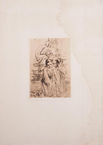 Henri BOUTET & A.B - Jeune femme s’habillant, c. 1890 / Au bord du Gange, 1912 - Set of 2 etchings 2