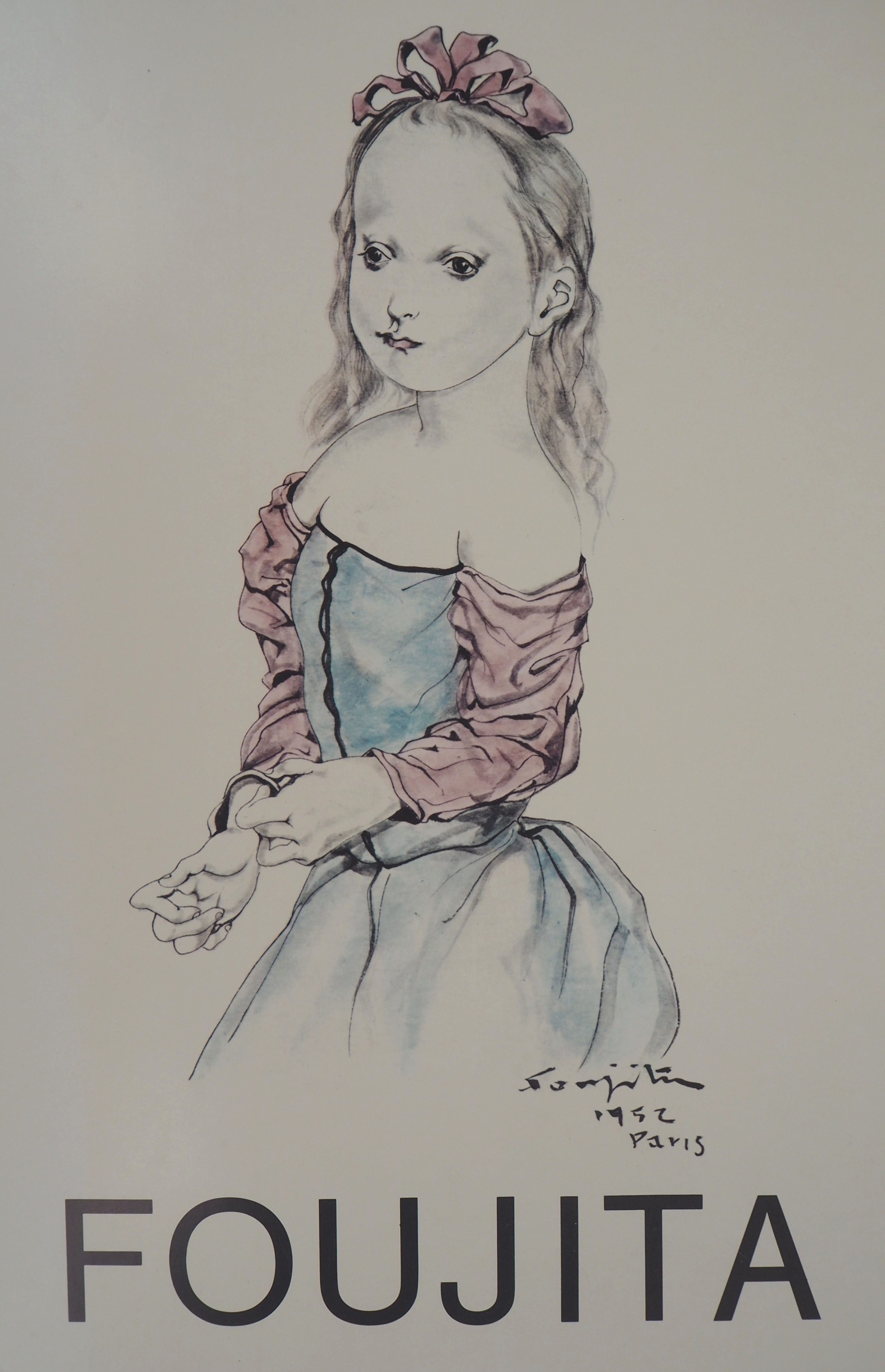 Léonard Tsuguharu FOUJITA Girl with a dress, 1975 Poster Post War
