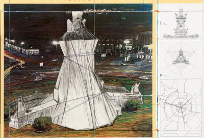 Christo - Wrapped Fountain, 2009 - Lithographie signée au crayon et numérotée 2