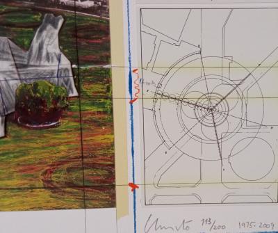 Christo - Wrapped Fountain, 2009 - Lithographie signée au crayon et numérotée 2