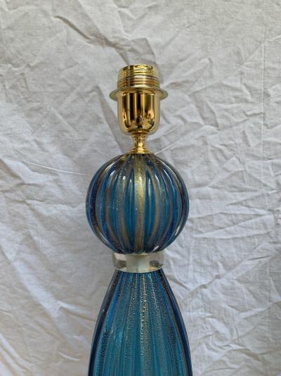 TOSO - Paire de lampe bleues Murano, circa 1980 2