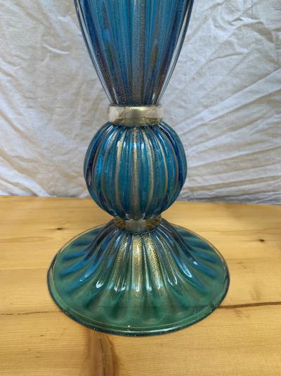 TOSO - Paire de lampe bleues Murano, circa 1980 2