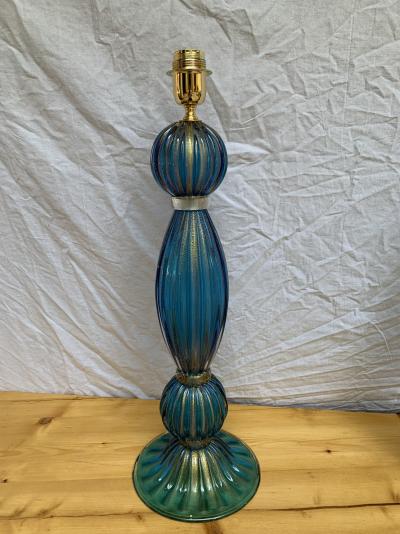TOSO - Paire de lampe bleues Murano, circa 1980 2