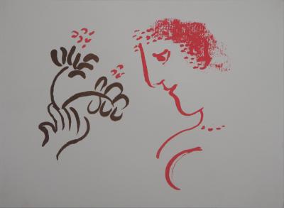 Marc CHAGALL - Femme aux fleurs, 1972 - Lithographie 2