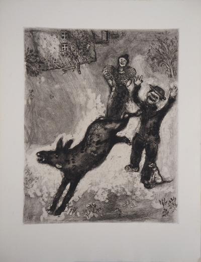 Marc CHAGALL - L’Ane et le Chien, 1952 - Gravure originale signée 2