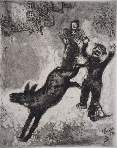 Marc CHAGALL - L’Ane et le Chien, 1952 - Gravure originale signée 2