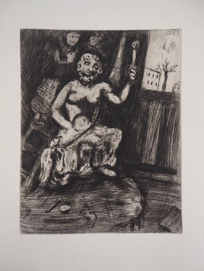 Marc CHAGALL - Le Statuaire et la statue de Jupiter, 1952 - Gravure originale signée 2