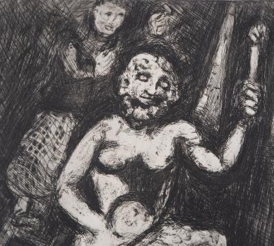 Marc CHAGALL - Le Statuaire et la statue de Jupiter, 1952 - Gravure originale signée 2