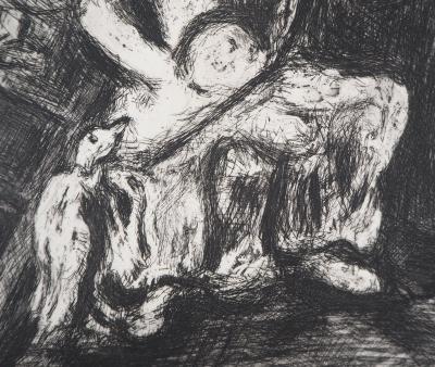 Marc CHAGALL - Le Statuaire et la statue de Jupiter, 1952 - Gravure originale signée 2