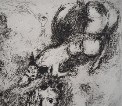 Marc CHAGALL - Le Cheval et l’Ane, 1952 - Gravure originale signée 2