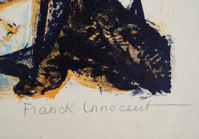 Franck INNOCENT : Bateau au port, 1960 - Lithographie originale signée 2