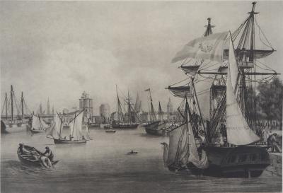 Anonyme : Vue du port de la Rochelle - Héliogravure originale 2