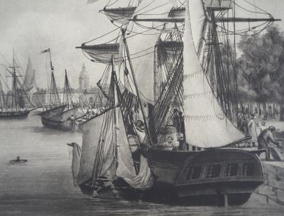 Anonyme : Vue du port de la Rochelle - Héliogravure originale 2