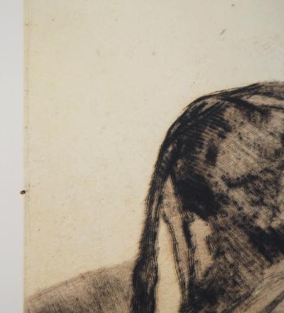 Armand COUSSENS : Fermier - Gravure originale signée 2