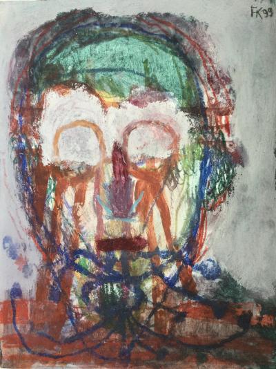 Fred  KLEINBERG - Personnage , 1999 - Huile sur papier signée 2