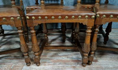 Série de 6 chaises Renaissance en noyer, vers 1850 2
