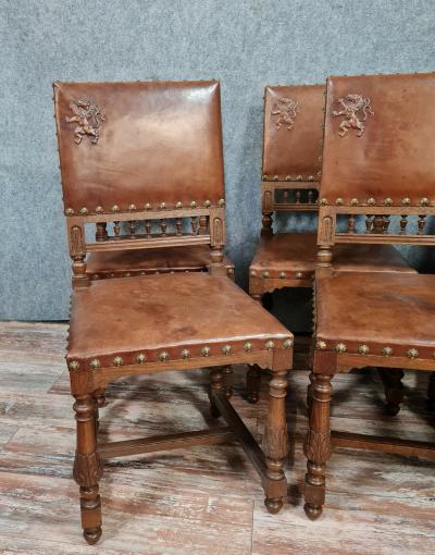Série de 6 chaises Renaissance en noyer, vers 1850 2