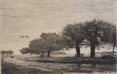 Émile Frédéric NICOLLE : A la campagne - Gravure originale signée 2