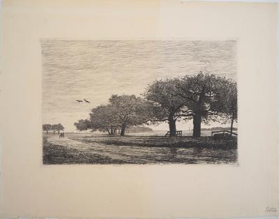Émile Frédéric NICOLLE : A la campagne - Gravure originale signée 2