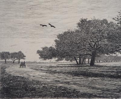 Émile Frédéric NICOLLE : A la campagne - Gravure originale signée 2