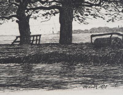 Émile Frédéric NICOLLE : A la campagne - Gravure originale signée 2