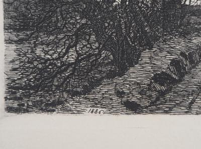 Émile Frédéric NICOLLE: Landscape in Blainville - Original signed etching 2