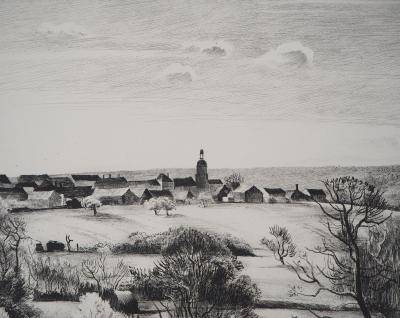 René COTTET : Paysage normand - Gravure originale signée 2