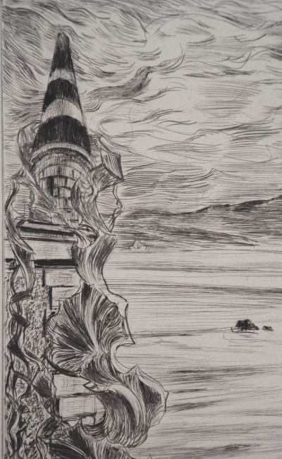 Herbert LESPINASSE : Paysage de conte - Gravure originale signée 2