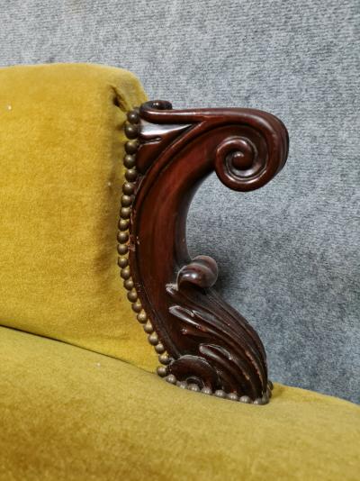 Banquette méridienne ou récamier époque Napoléon III en acajou 2